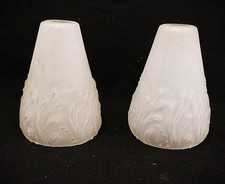 Coppia paralumi antichi Muller Freres Luneville Art Nuevo vetro satinato firmati