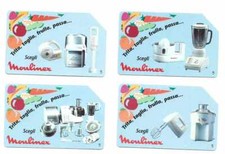 *G 384 C&C 2418 4 SCHEDE TELEFONICHE USATE MOULINEX DISCRETA QUALITA'