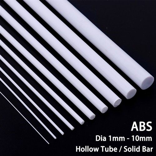 Tubo asta tondo abs - tondo, bianco
