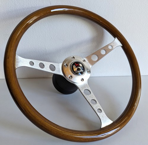 Volante legno cromato - in,