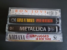 Lot Cassettes BON JOVI Jersey GUNS N' ROSES Appetite METALLICA NIRVANA Unplugged