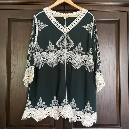 Top tunica contadina - , ricamato