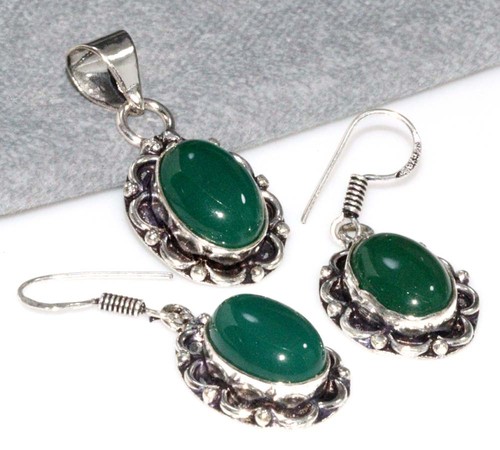 925 silver plated green onyx - plated,