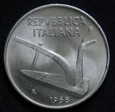 MONETA MONNAIE COIN REPUBBLICA ITALIANA LIRE 10 DIECI ITALMA SPIGHE ARATRO 1968