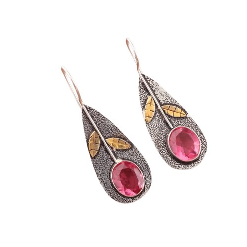 Orecchini ovali rosa - rosa, tormalina