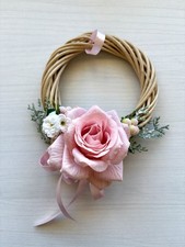 Ghirlanda decoro Natale primavera rosa legno composizione casa home