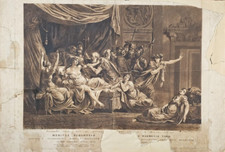 Stampa Antica Acquatinta d’après Biagio Martini, Gismunda veneno epoto 1807 Rara