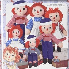Raggedy Duo fai da te: kit da cucire bambola Ann & Andy, codice 8043, taglia unica