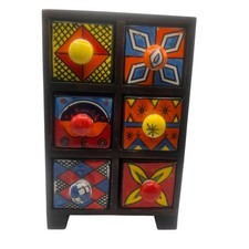 Ceramic and Wood 6 Drawer