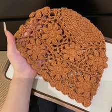 Donna Maglia Berretto Cappello Ragazze Copricapo Hand-Crocheted Etnico Casual