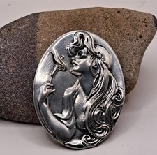 Vtg Fine Pewter Art Deco Nymph