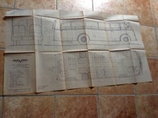 VIBERTI DISEGNO TECNICO AUTOBUS INTERURBANO UNIFICATO FIAT 626 RLN 1940 