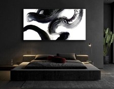 Pittura vortice bianco nero