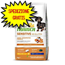 TRAINER NATURAL CANE SENSITIVE NO GLUTEN SMALL TOY ADULT SALMONE 7 KG OF  