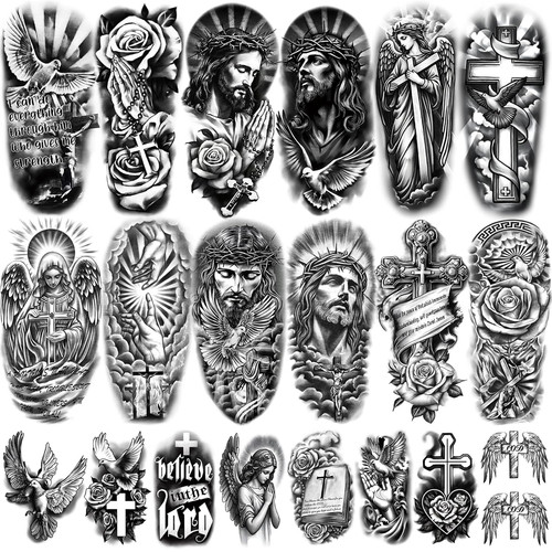 Fogli tatuaggio cristiano - 77,