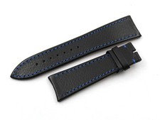 Cinturino Pelle Alce Nero 22/18mm Fibbia Ardiglione Ricambi Made Italy Nuovo