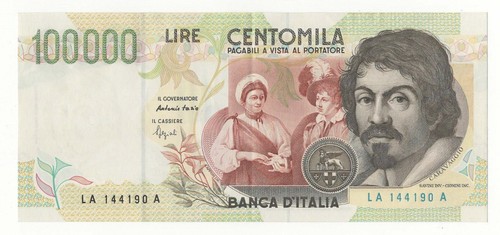 100000 lire caravaggio - 100000,