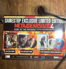 Metal Gear Solid 4 GameStop Videogioco Marketing Promo Poster Insegna Sony PS3