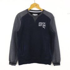 Puma Felpa Uomo Taglia S Cotone Nero Grigio Comoda Girocollo Sportiva Casual