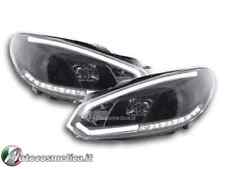 Coppia fari fanali anteriori LED fondo nero per VW Golf VI 6 2008-2012 023