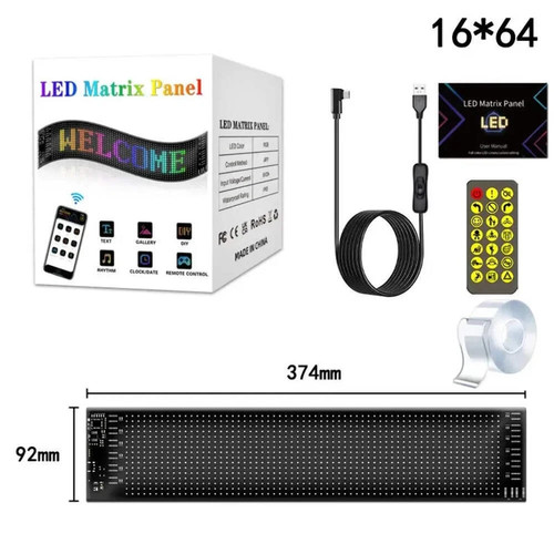 Pannello led rgb - 16x64, pixel