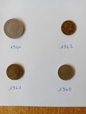 MONETE 1-5-10-20 LIRE 1940/1942  VITTORIO EMANUELE III