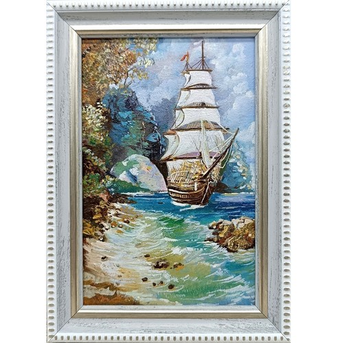 Veliero dipinto olio originale
