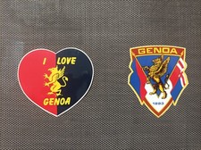 LOTTO DUE ADESIVI STICKERS VINTAGE AUTOCOLLANT GENOA ANNI '80 NON ULTRAS 