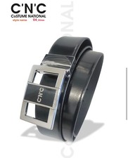 Cintura cinta uomo vera pelle Nera Elegante Made Italy Firmata Costume National