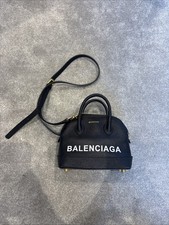 Borsa a mano Balenciaga donna unisex Ville XS mini borsetta pelle nera logo