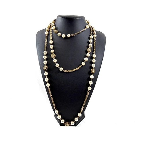 Chanel collana lunga con perla - lunga,