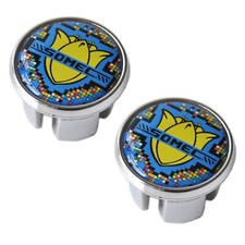 Tappi manubrio cromati blu Somec tappi barra repro bici d'epoca