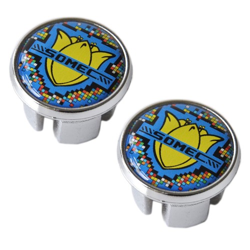 Tappi manubrio cromati blu