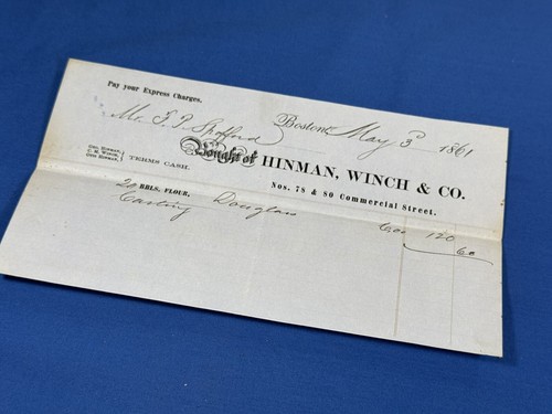 1861 ricevuta hinman - 1861, winch