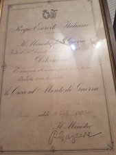 diploma concessione croce al merito di guerra
