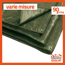 TELONE TELO TELI OCCHIELLATO IMPERMEABILE CON OCCHIELLI PVC 90 GR/MQ VERDE