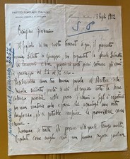 1922 CERVINARA - AVELLINO - PARTITO POPOLARE ITALIANO LETTERA DI RACCOMANDAZIONE