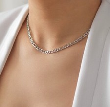Collana catena Figaro argento