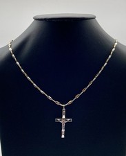 COLLANA UOMO IN ORO GIALLO 18KT 750 LACCIO 18CT CROCIFISSO CROCE CERINI DUE COL