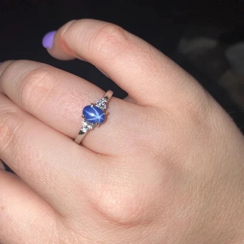 Anello con zaffiro - , blu