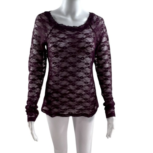Top mudd lace henley - l, sa