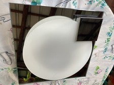 Applique anni ‘70 da interno. 34 X 34 cm Vetro E Acciaio