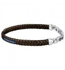 MASERATI JM222AVE03 BRACCIALE UOMO ACCIAIO PELLE 22,5 cm LIST. 69€ SOTTOCOSTO