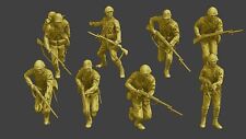 Modellino kit 8 figurine scala 1/35 seconda guerra mondiale assalto di soldati giapponesi stampato in resina