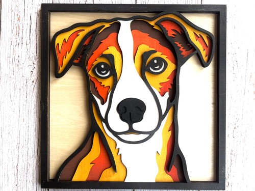 Quadro cane jack - quadro, 3d