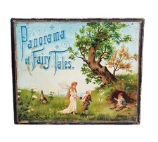 Raro antico giocattolo teatro in scatola panorama di fiabe 1900 A. Sala Germania