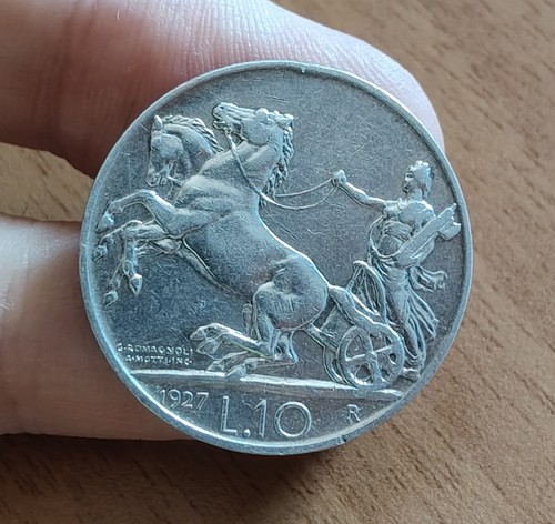 Lire 1927 biga argento - biga,