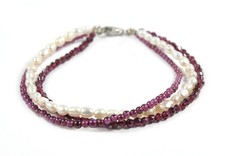 Bracciale a 3 Fili in Granato