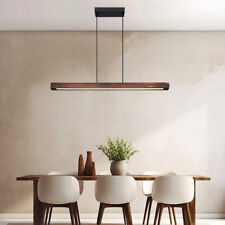 Lampada a Sospensione Lampada Wood Luce Tavolo da Pranzo Braun Opale LED L 90 CM