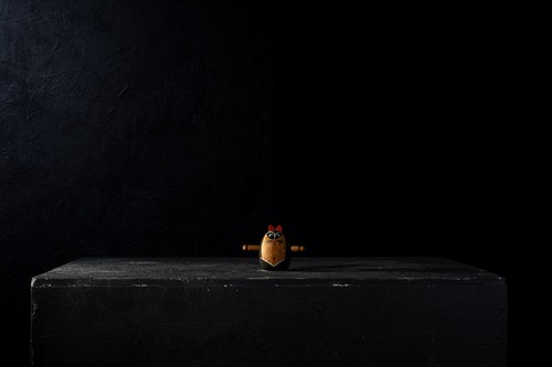 Vintage japanese wooden tanuki - vintage,